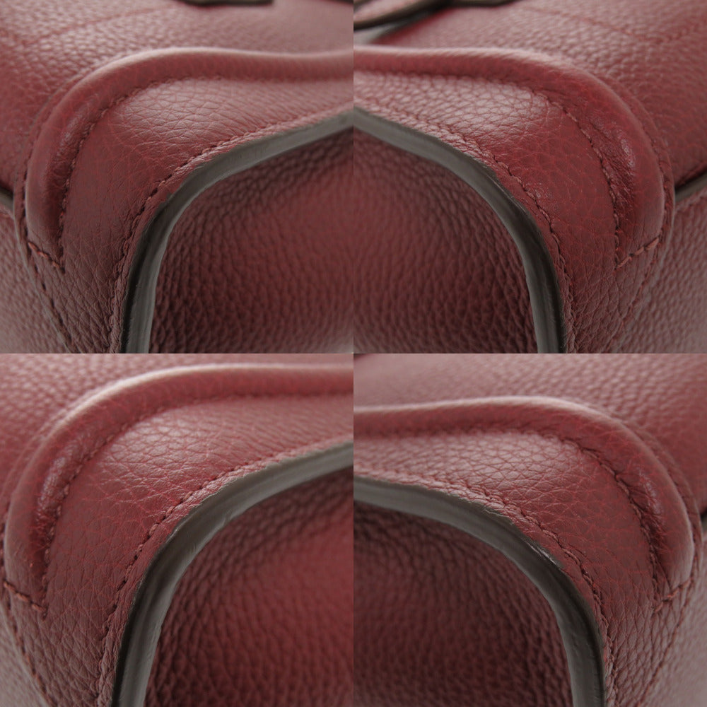 CELINE Handbag leather Burgundy Luggage Nano Shopper