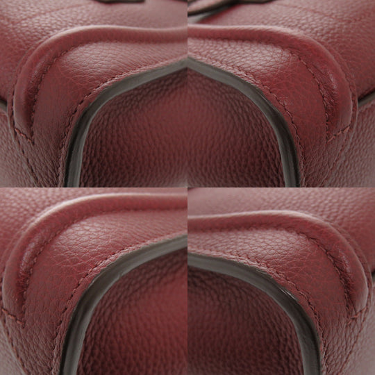 CELINE Handbag leather Burgundy Luggage Nano Shopper
