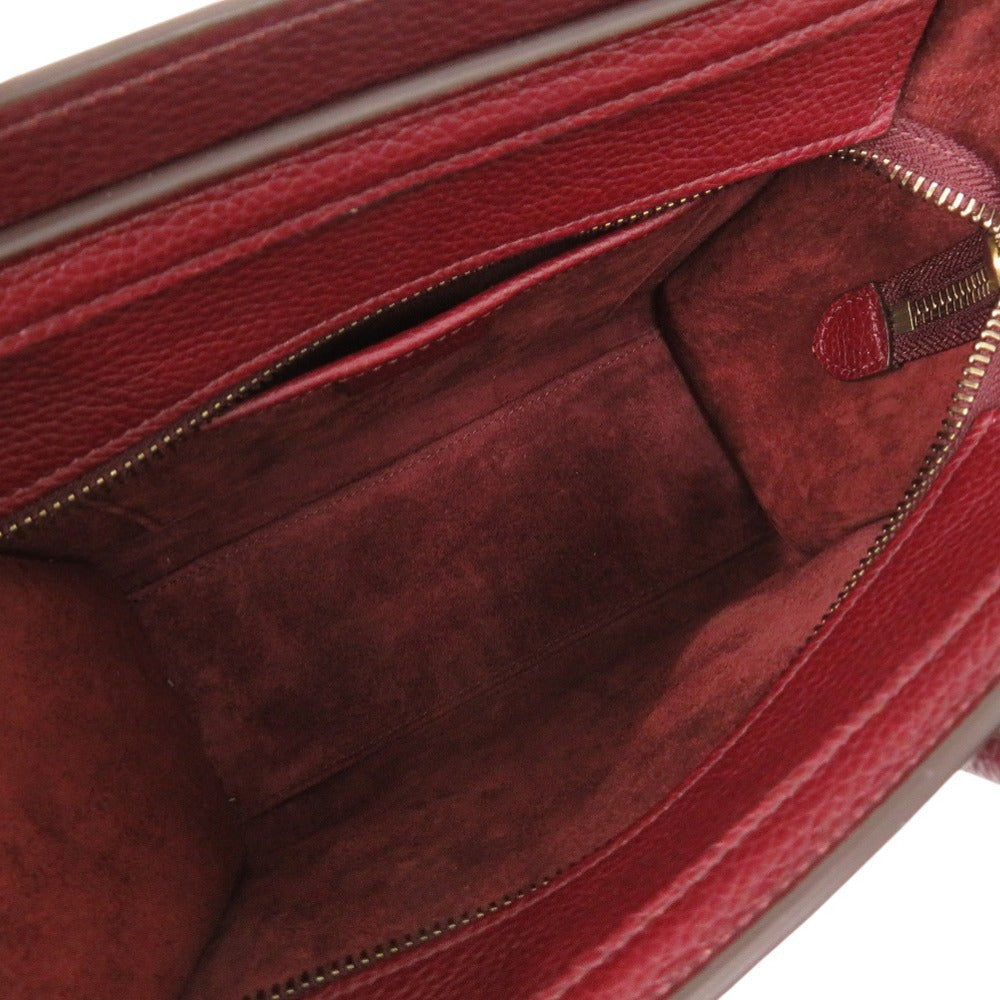 CELINE Handbag leather Burgundy Luggage Nano Shopper