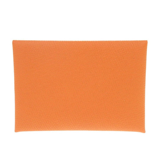 HERMES Card Case Epsom Orange Calvi duo