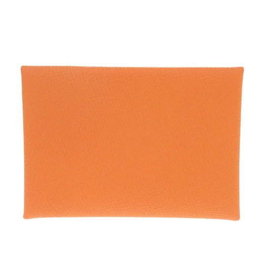 HERMES Card Case Epsom Orange Calvi duo