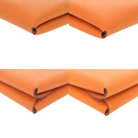 HERMES Card Case Epsom Orange Calvi duo