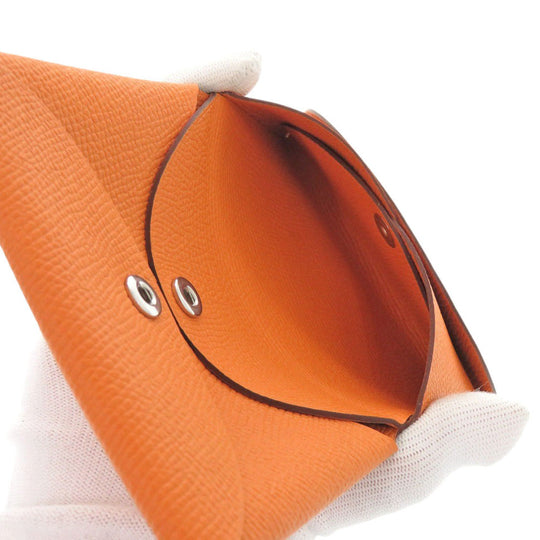 HERMES Card Case Epsom Orange Calvi duo