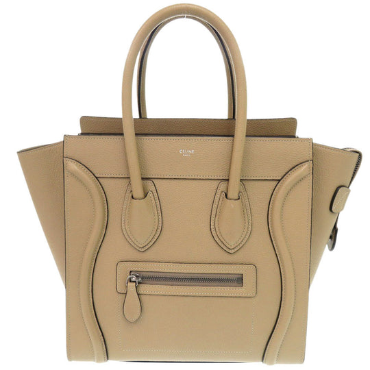 CELINE Handbag leather beige Luggage micro shopper
