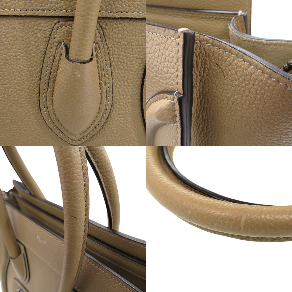CELINE Handbag leather beige Luggage micro shopper