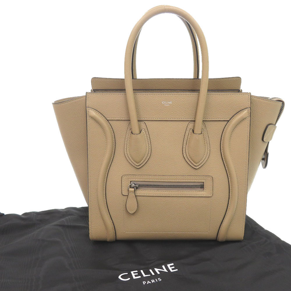 CELINE Handbag leather beige Luggage micro shopper
