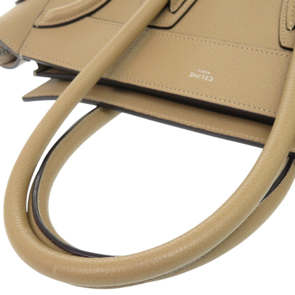 CELINE Handbag leather beige Luggage micro shopper