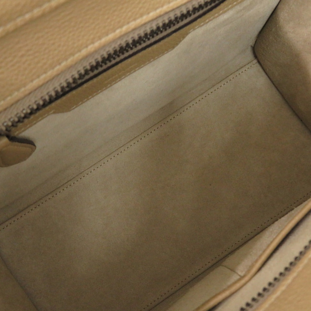 CELINE Handbag leather beige Luggage micro shopper