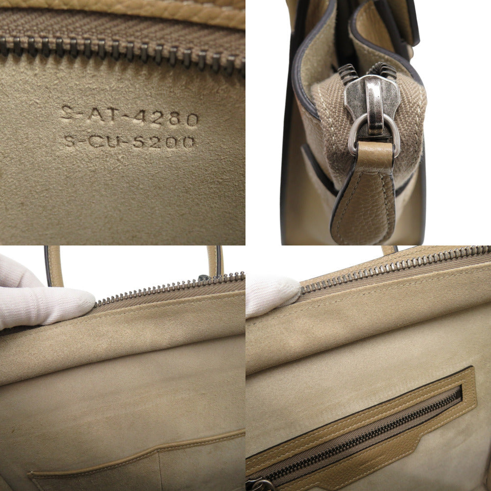 CELINE Handbag leather beige Luggage micro shopper