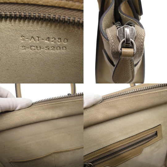CELINE Handbag leather beige Luggage micro shopper