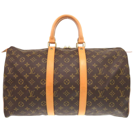 LOUIS VUITTON Boston Duffel bag M41428 Monogram canvas Brown Monogram Keepall 45 mens Used Authentic