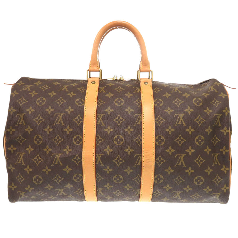 LOUIS VUITTON Boston Duffel bag M41428 Monogram canvas Brown Monogram Keepall 45 mens Used Authentic