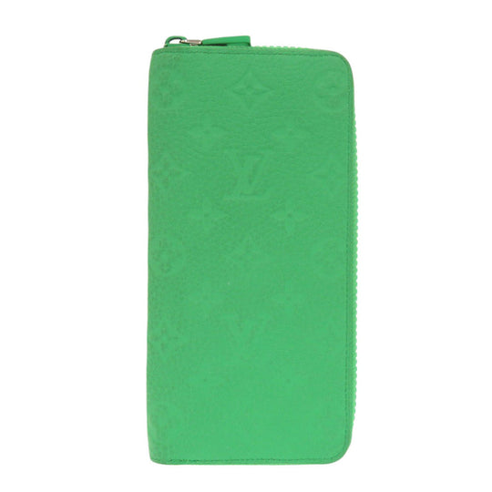 LOUIS VUITTON Long Wallet Purse M81549 Taurillon Clemence Leather Mint green Zippy Wallet Vertical mens Used Authentic