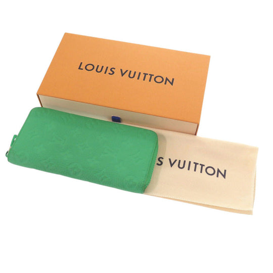 LOUIS VUITTON Long Wallet Purse M81549 Taurillon Clemence Leather Mint green Zippy Wallet Vertical mens Used Authentic