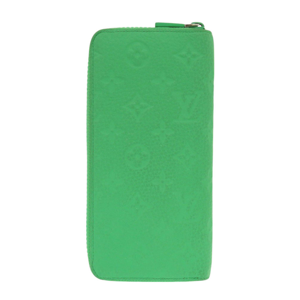 LOUIS VUITTON Long Wallet Purse M81549 Taurillon Clemence Leather Mint green Zippy Wallet Vertical mens Used Authentic