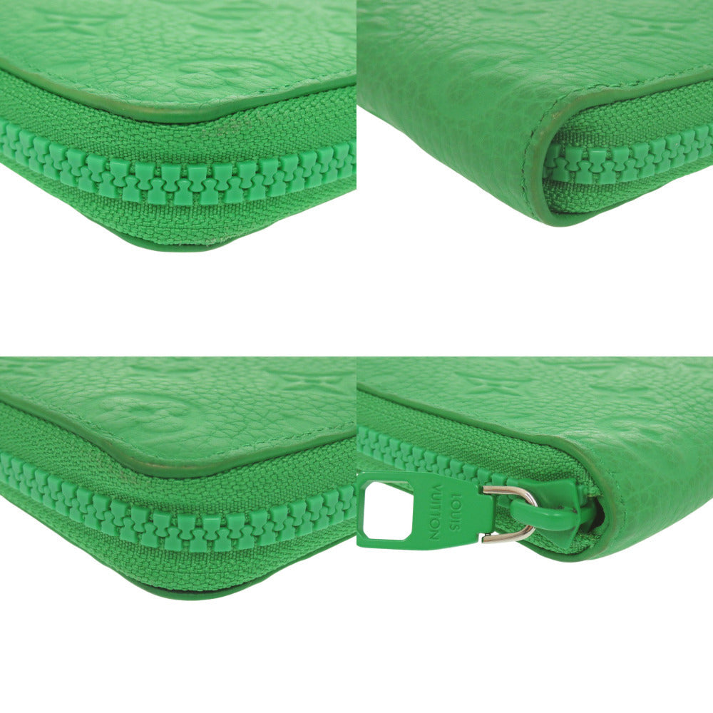 LOUIS VUITTON Long Wallet Purse M81549 Taurillon Clemence Leather Mint green Zippy Wallet Vertical mens Used Authentic
