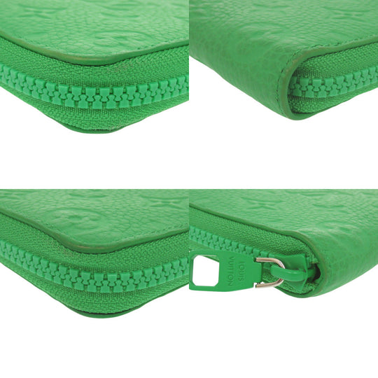 LOUIS VUITTON Long Wallet Purse M81549 Taurillon Clemence Leather Mint green Zippy Wallet Vertical mens Used Authentic