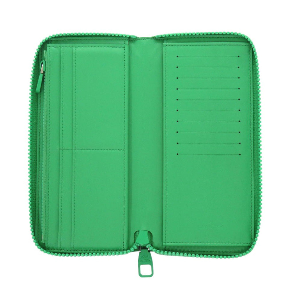 LOUIS VUITTON Long Wallet Purse M81549 Taurillon Clemence Leather Mint green Zippy Wallet Vertical mens Used Authentic
