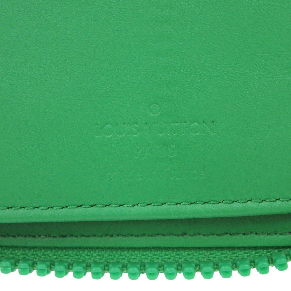 LOUIS VUITTON Long Wallet Purse M81549 Taurillon Clemence Leather Mint green Zippy Wallet Vertical mens Used Authentic