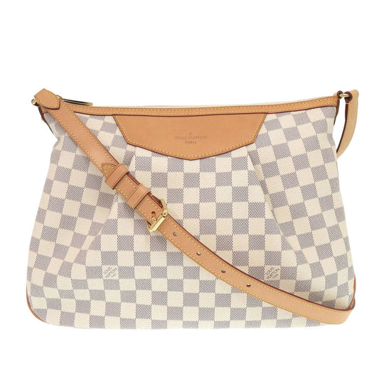 LOUIS VUITTON Shoulder Bag N41112 Damier Azur Canvas white Damier Azur Syracuse MM Women Used Authentic