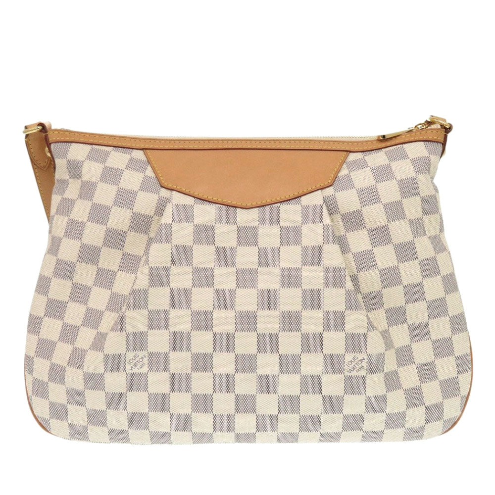 LOUIS VUITTON Shoulder Bag N41112 Damier Azur Canvas white Damier Azur Syracuse MM Women Used Authentic