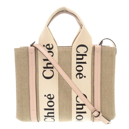 Chloe Handbag leather beige WOODY Small Tote Bag