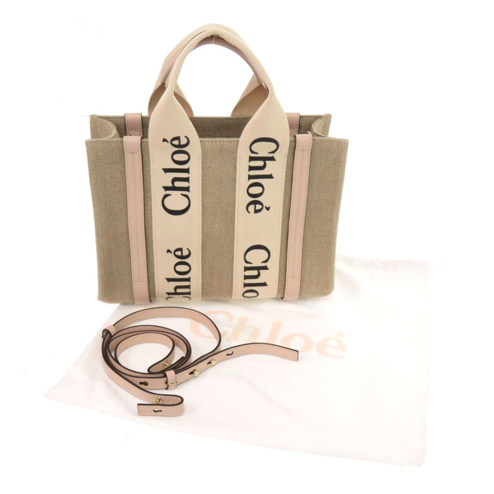 Chloe Handbag leather beige WOODY Small Tote Bag