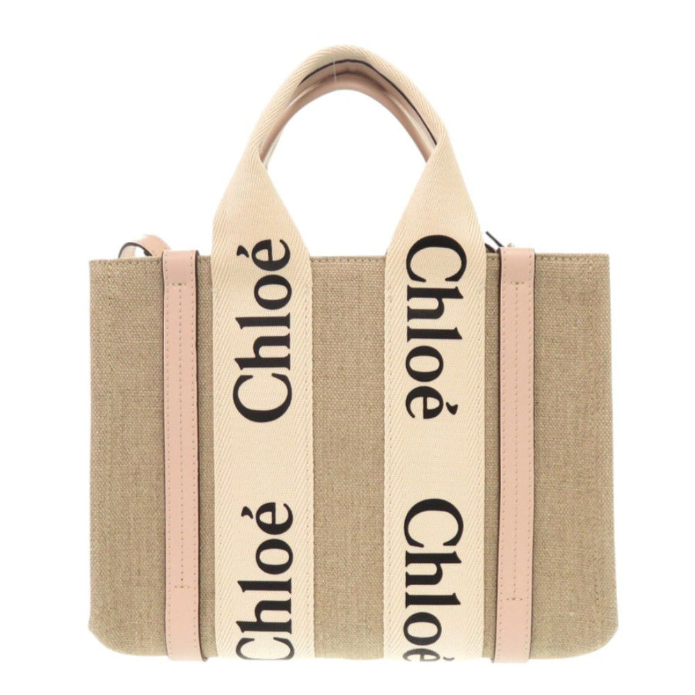 Chloe Handbag leather beige WOODY Small Tote Bag