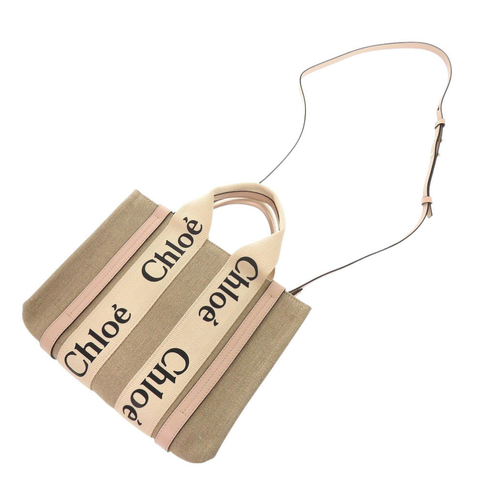 Chloe Handbag leather beige WOODY Small Tote Bag