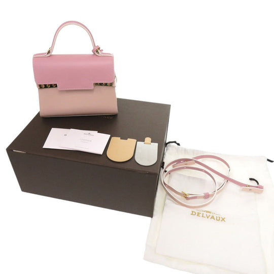 DELVAUX Handbag AA0532AAMOARFDO leather pink Temperate Small Forever Rose Women Used Authentic
