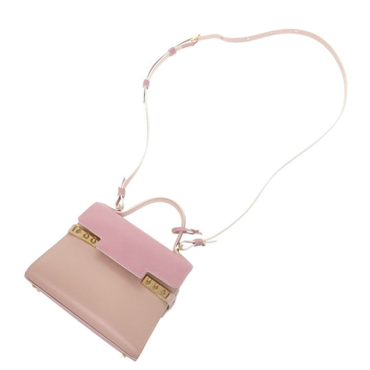 DELVAUX Handbag AA0532AAMOARFDO leather pink Temperate Small Forever Rose Women Used Authentic