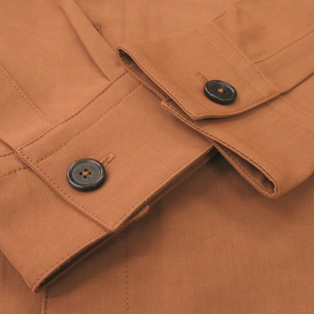 HERMES Long sleeve shirt H352140HC3H52 Rayon, Cotton Cienne Icons au Carre Embroidery mens 46 Used Authentic