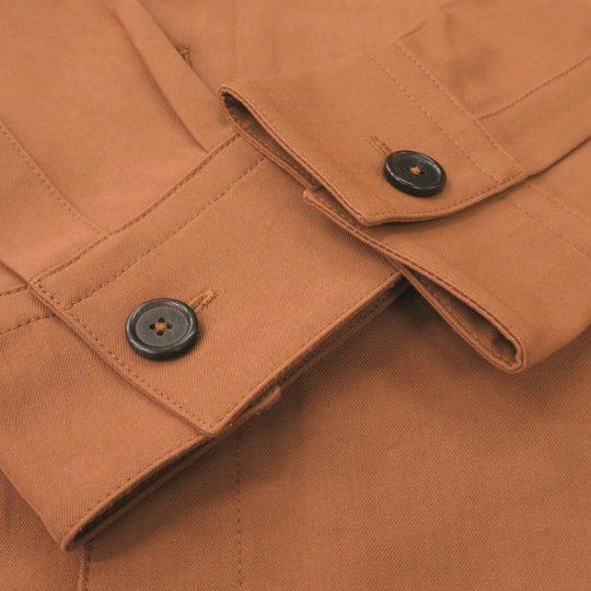 HERMES Long sleeve shirt H352140HC3H52 Rayon, Cotton Cienne Icons au Carre Embroidery mens 46 Used Authentic