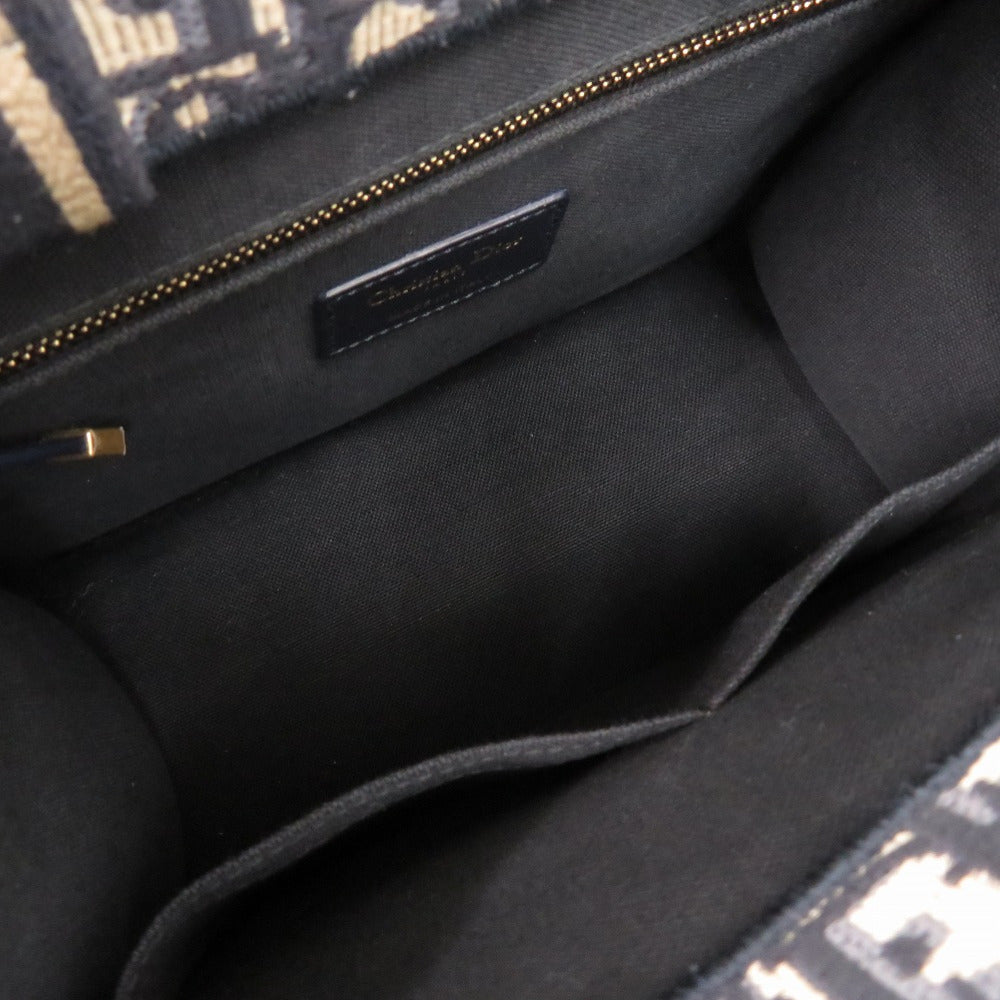 Christian Dior Handbag M1325CZBB Canvas, Leather Navy Oblique Book Tote Small