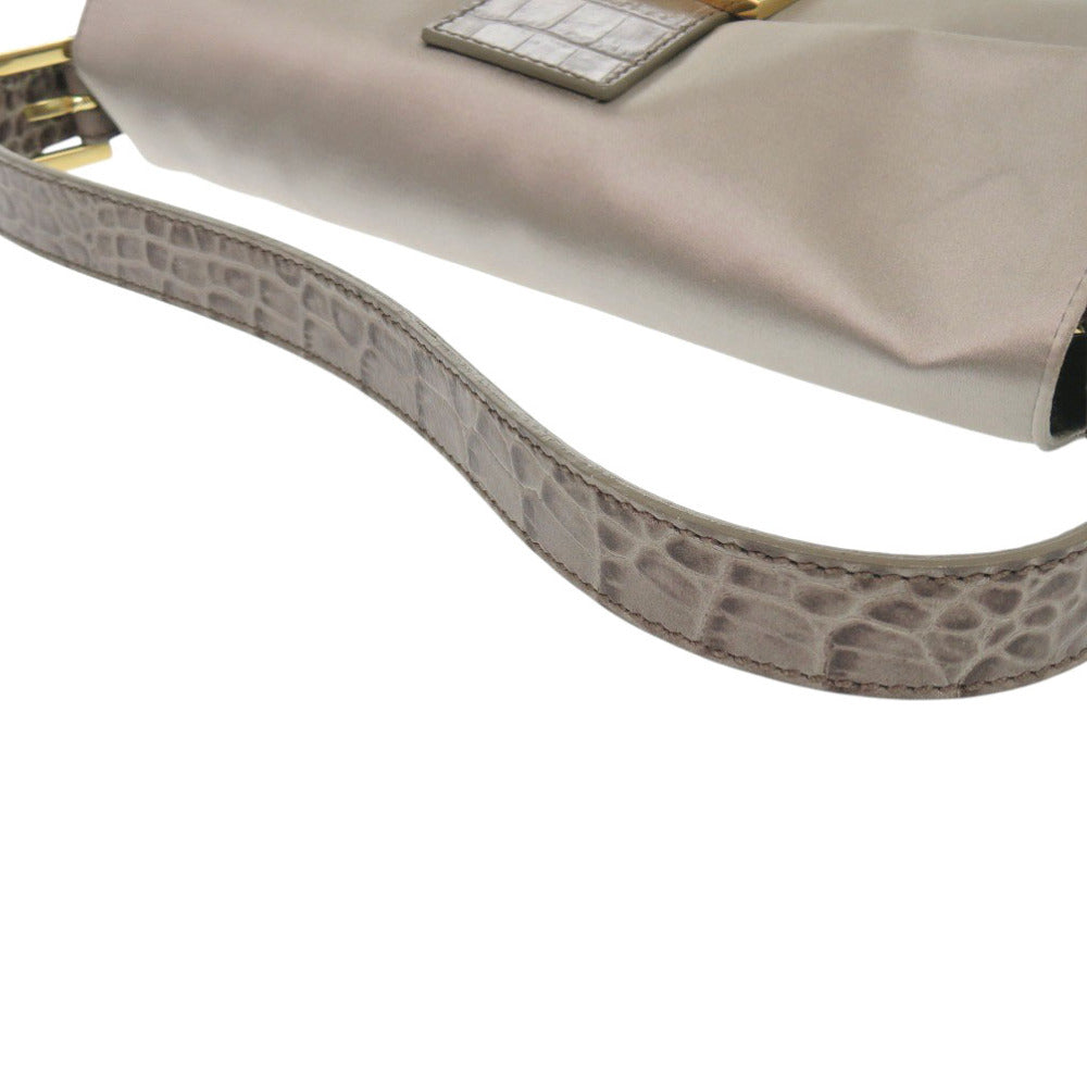FENDI Handbag 8BR600 TG2 Satin, Leather Gurege Mamma Bucket Women Used Authentic