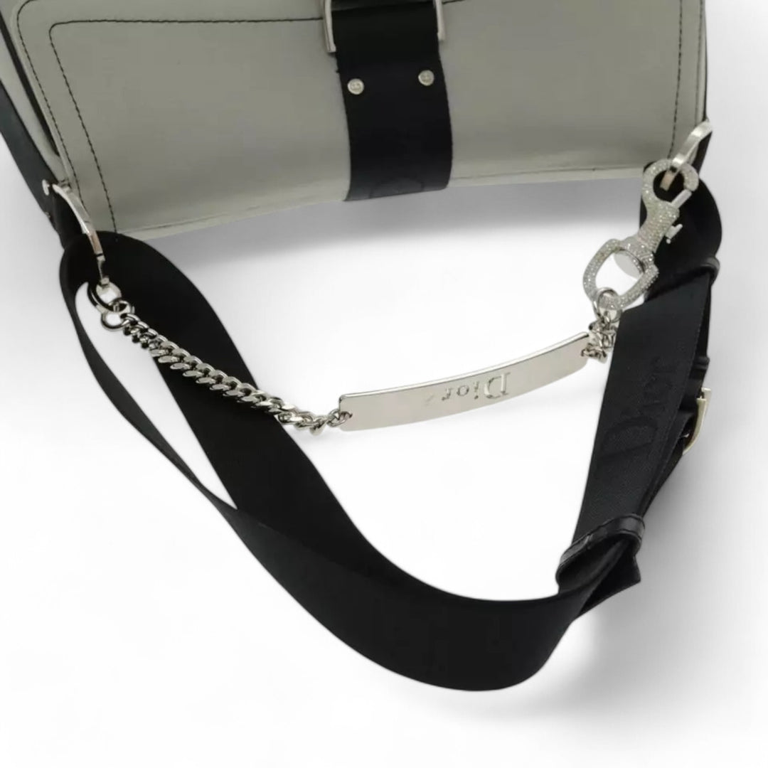 Christian Dior Hardcore Shoulder Bag Canvas Silver Womens Handbag
