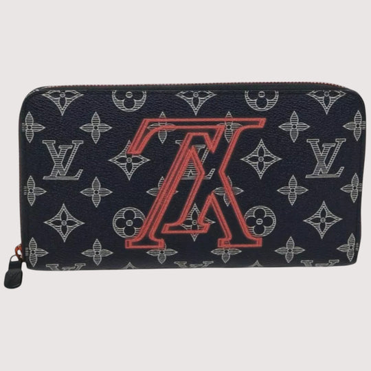 Louis Vuitton Ink Upside Down Zippy Organizer Monogram Canvas Wallet Navy Unisex