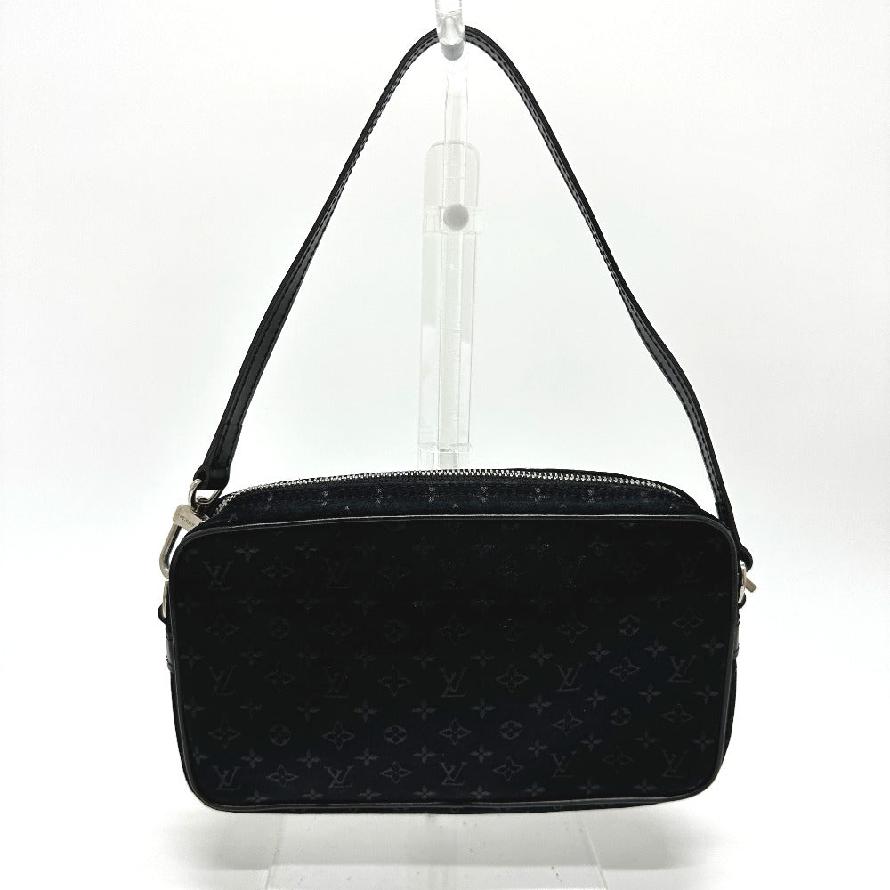 LOUIS VUITTON Shoulder Bag M92275 Satin black Monogram Satin Pochette Conte Do Fe Women Used Authentic