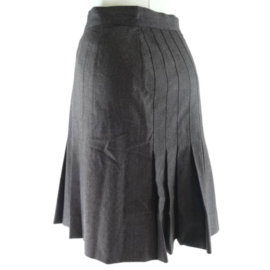 CHANEL skirt P03640V03532 wool Brown Flare Women 36 Used Authentic