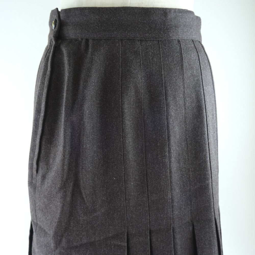 CHANEL skirt P03640V03532 wool Brown Flare Women 36 Used Authentic