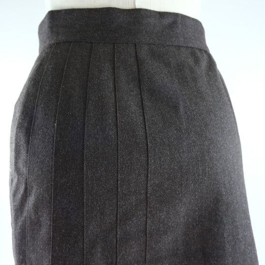 CHANEL skirt P03640V03532 wool Brown Flare Women 36 Used Authentic