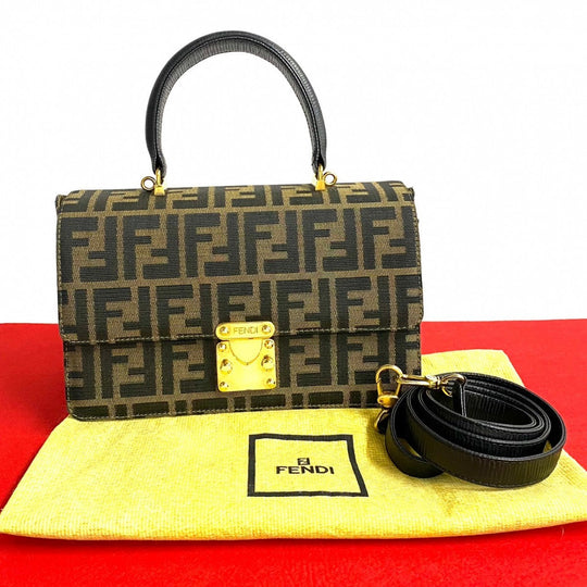 FENDI Shoulder Bag leather black