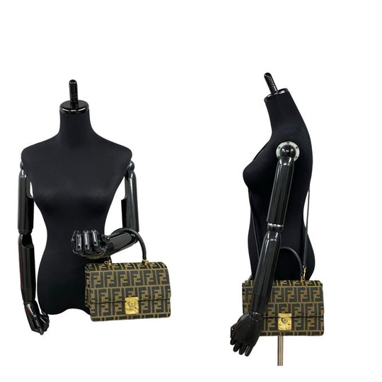 FENDI Shoulder Bag leather black