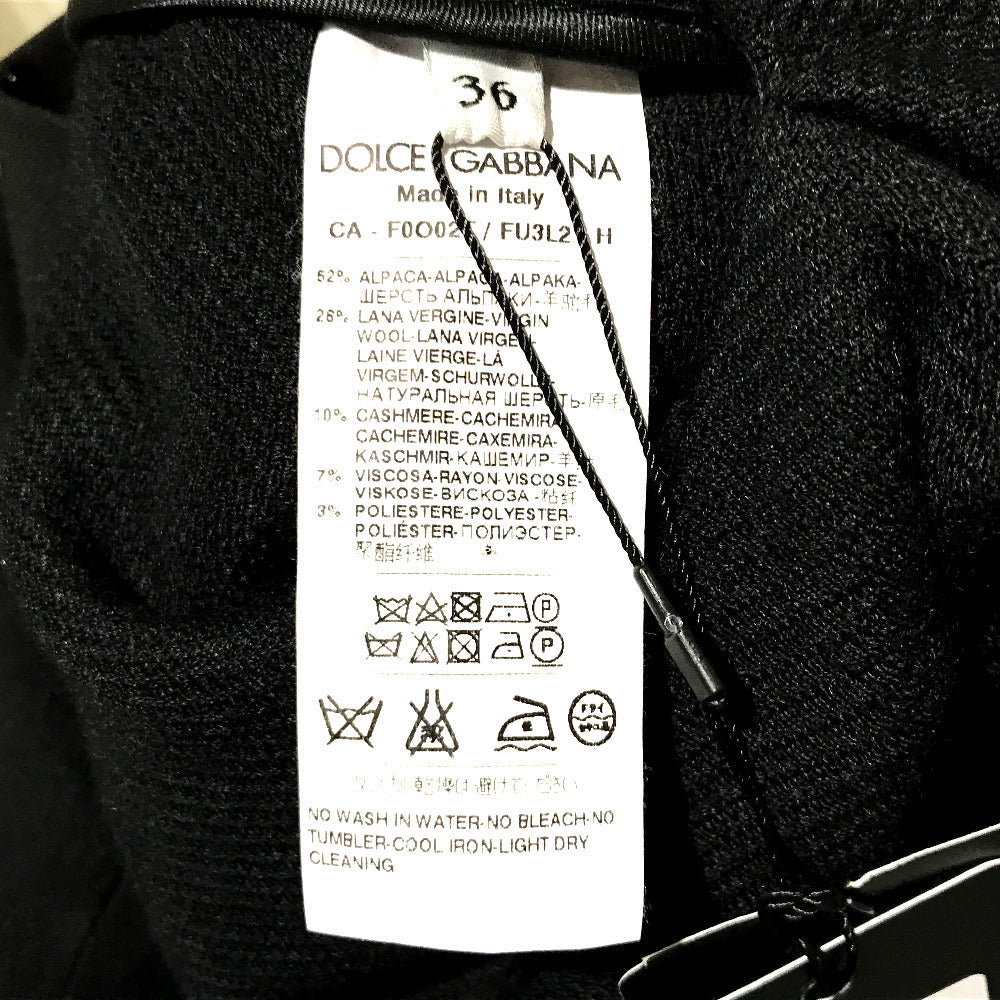 DOLCE&GABBANA poncho F0O02T FU3L2 cashmere black apparel Turtleneck fringe Women 36 Used Authentic