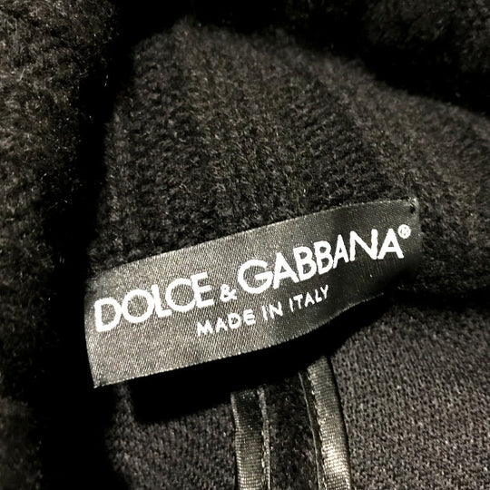 DOLCE&GABBANA poncho F0O02T FU3L2 cashmere black apparel Turtleneck fringe Women 36 Used Authentic