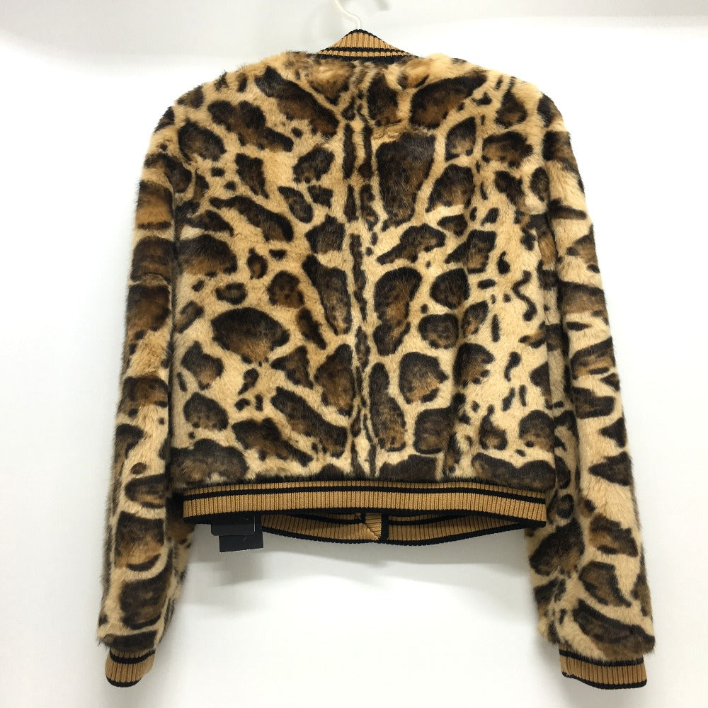 DOLCE&GABBANA Blouson F28JLZ Acrylic, Acrylic type, Polyester Brown leopard top outerwear Fake fur Women 36 Used Authentic
