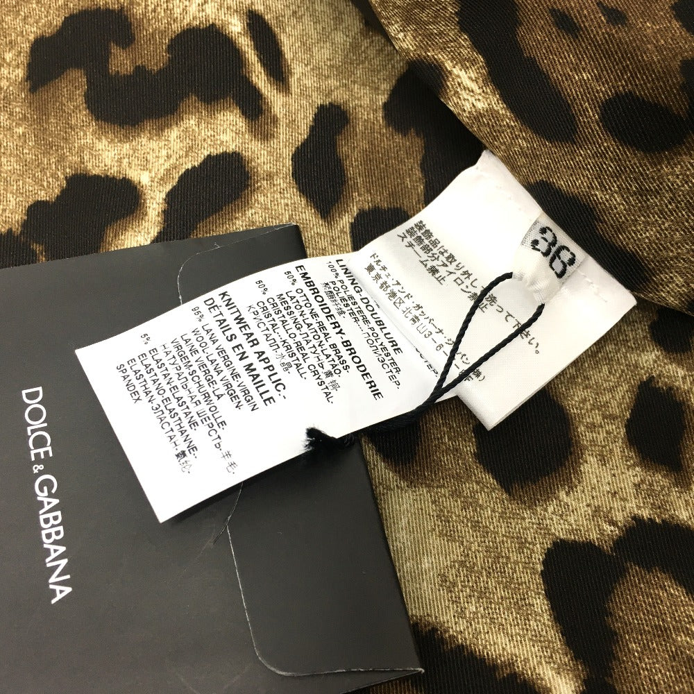 DOLCE&GABBANA Blouson F28JLZ Acrylic, Acrylic type, Polyester Brown leopard top outerwear Fake fur Women 36 Used Authentic