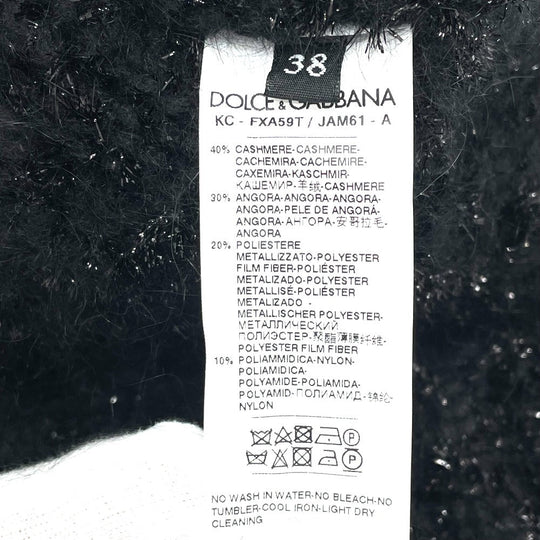 DOLCE&GABBANA cardigan FXA59T Angola black outer Dolman sleeve Women 38 Used Authentic