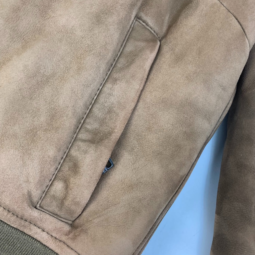 DOLCE&GABBANA Jacket Mouton, Leather, Other Fibers Brown Hoodie Outerwear Blouson Zip up Women 40 Used Authentic