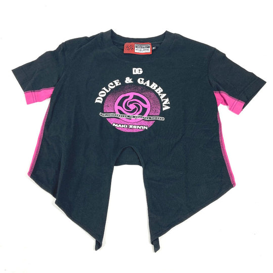 DOLCE&GABBANA Short sleeve T-shirt cotton black Jujutsu Kaisen Cropped T-shirt Zen'in Maki Women 36 Used Authentic